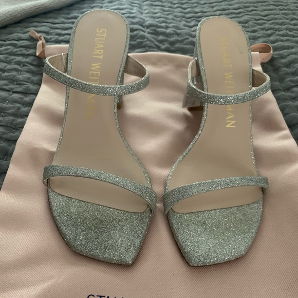 Stuart Weitzman | Shoes | Brand Nib Stuart Weitzman Aleena In Silver  Glitter | Poshmark